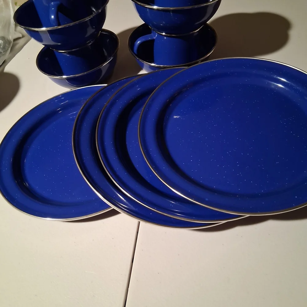 Blue Ceramic Dinnerware Set - Picture 4 of 7